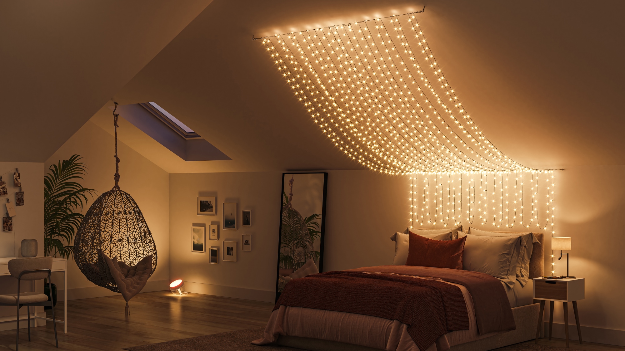 Inspiration for bedroom string lights